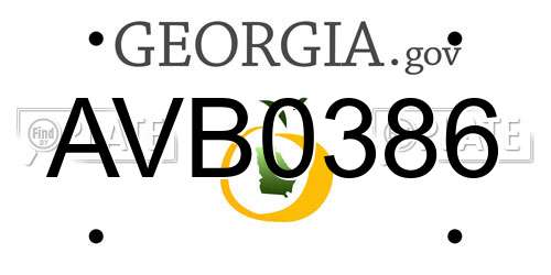 AVB0386 Georgia License Plate