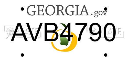 AVB4790 Georgia License Plate