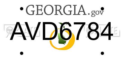 AVD6784 Georgia License Plate