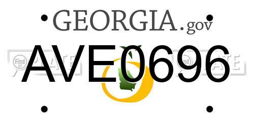 AVE0696 Georgia License Plate