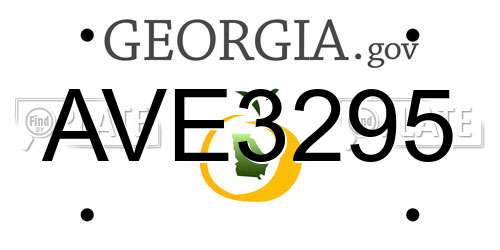 AVE3295 Georgia License Plate