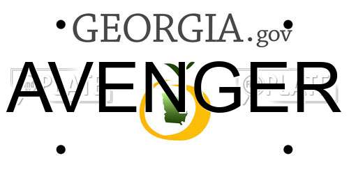 AVENGER Georgia License Plate