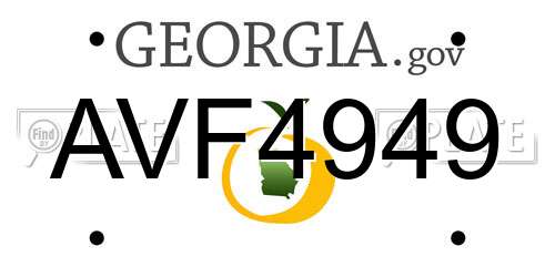 AVF4949 Georgia License Plate