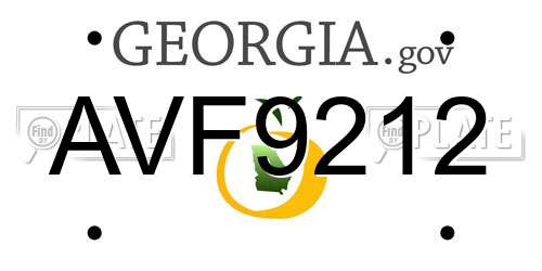 AVF9212 Georgia License Plate