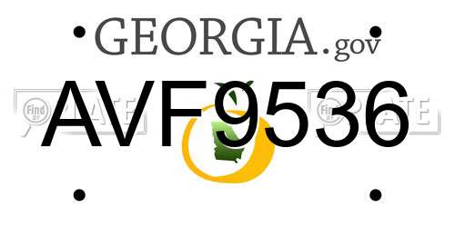 AVF9536 Georgia License Plate