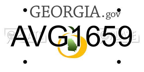 AVG1659 Georgia License Plate