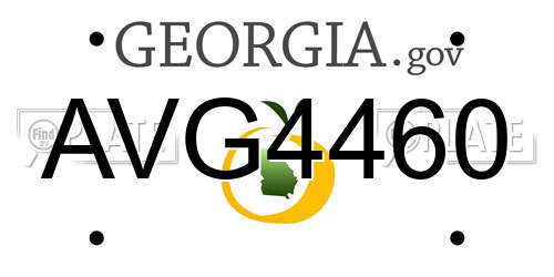 AVG4460 Georgia License Plate