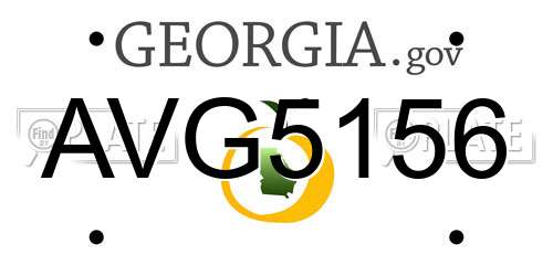 AVG5156 Georgia License Plate
