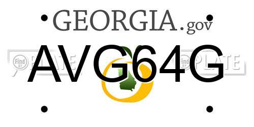 AVG64G Georgia License Plate