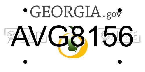 AVG8156 Georgia License Plate