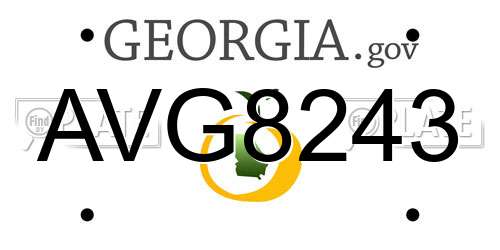 AVG8243 Georgia License Plate