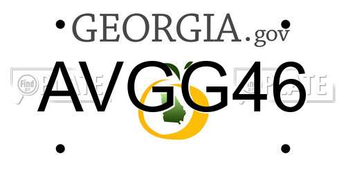 AVGG46 Georgia License Plate