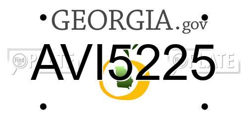 AVI5225 Georgia License Plate