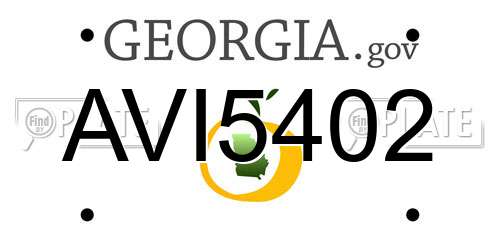 AVI5402 Georgia License Plate