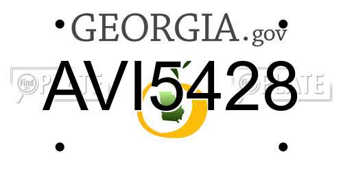AVI5428 Georgia License Plate
