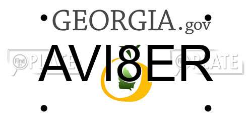 AVI8ER Georgia License Plate