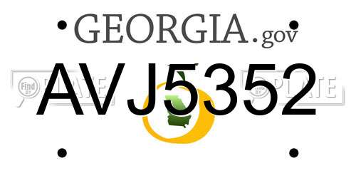 AVJ5352 Georgia License Plate