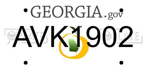AVK1902 Georgia License Plate