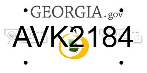 AVK2184 Georgia License Plate