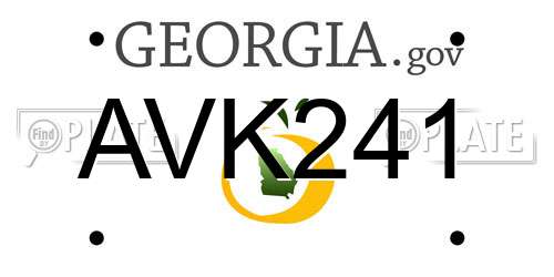 AVK241 Georgia License Plate