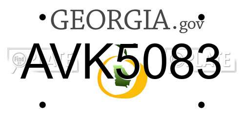 AVK5083 Georgia License Plate