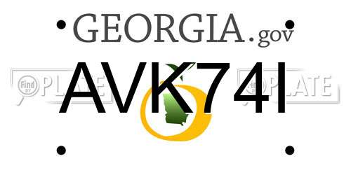 AVK74I Georgia License Plate