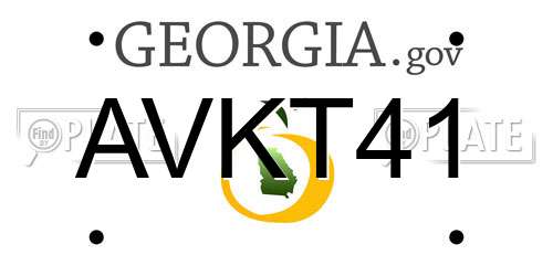 AVKT41 Georgia License Plate