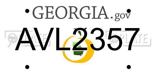 AVL2357 Georgia License Plate