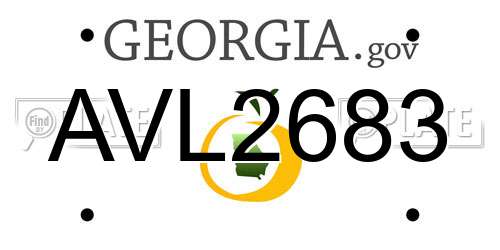 AVL2683 Georgia License Plate