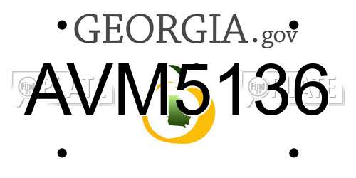 AVM5136 Georgia License Plate