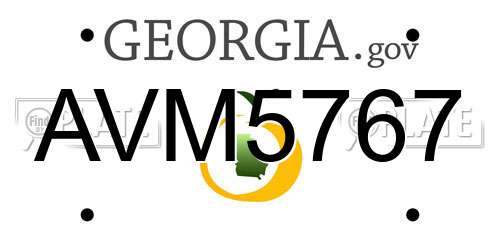 AVM5767 Georgia License Plate