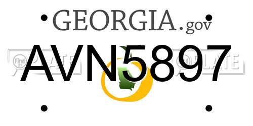 AVN5897 Georgia License Plate
