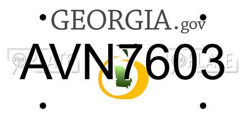 AVN7603 Georgia License Plate