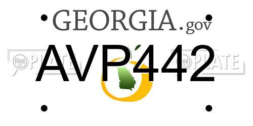 AVP442 Georgia License Plate