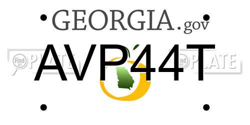AVP44T Georgia License Plate