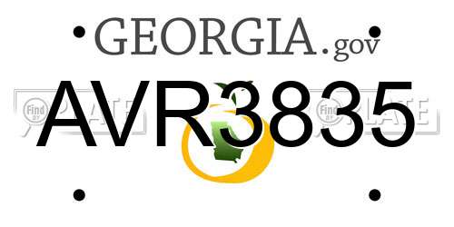 AVR3835 Georgia License Plate