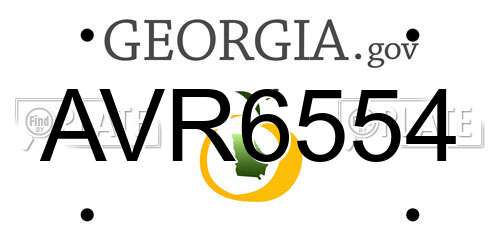 AVR6554 Georgia License Plate