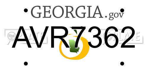 AVR7362 Georgia License Plate