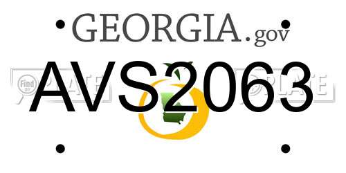 AVS2063 Georgia License Plate