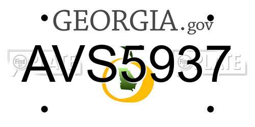 AVS5937 Georgia License Plate
