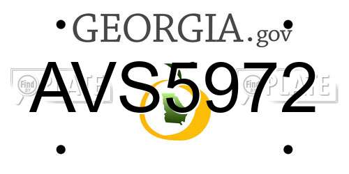 AVS5972 Georgia License Plate