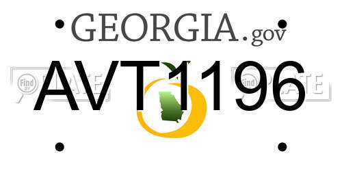 AVT1196 Georgia License Plate