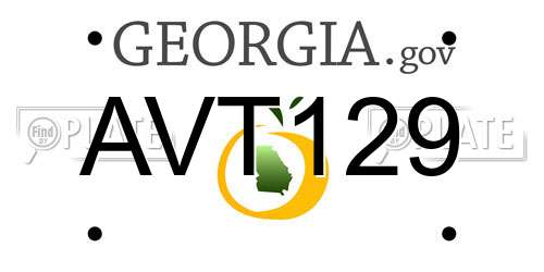 AVT129 Georgia License Plate