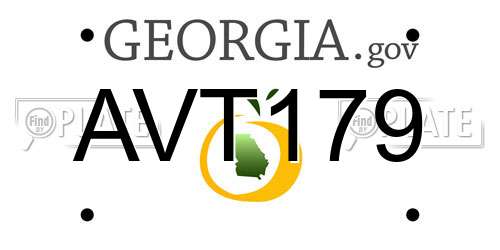 AVT179 Georgia License Plate