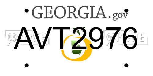 AVT2976 Georgia License Plate