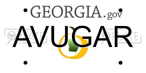 AVUGAR Georgia License Plate