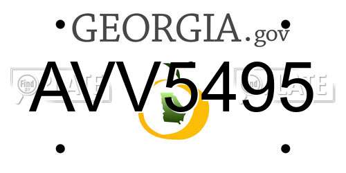 AVV5495 Georgia License Plate