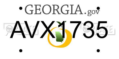 AVX1735 Georgia License Plate