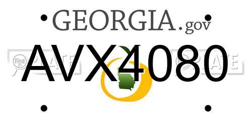 AVX4080 Georgia License Plate