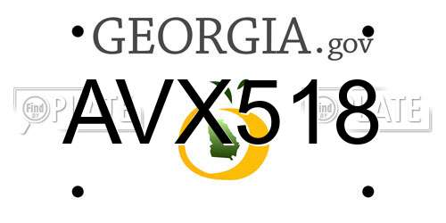 AVX518 Georgia License Plate